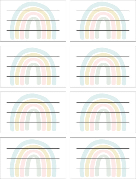 8 Heftaufkleber A4 * Set * Regenbogen * mit und ohne Namen erhältlich