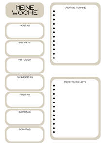 Freebie * Wochenplaner * verschiedene Farben * to do Liste * download