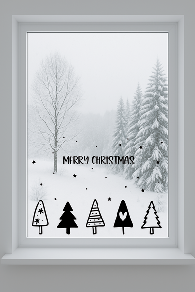 Fensteraufkleber - Vinylaufkleber - Dekoaufkleber - Weihnachten - Weihnachtsbaum - Weihnachtsdeko