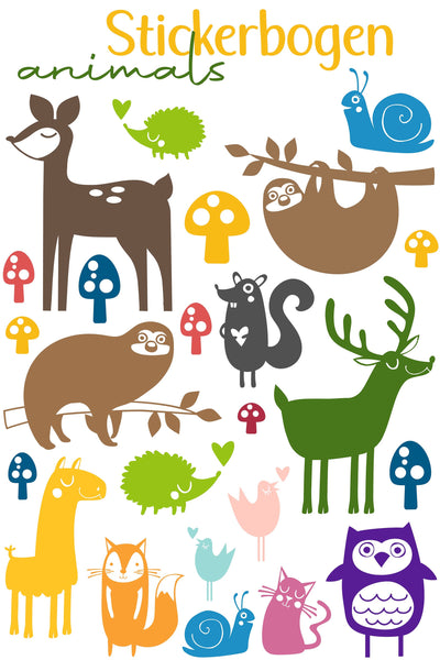 Stickerbogen A4 * animals * Papiersticker * Aufkleber