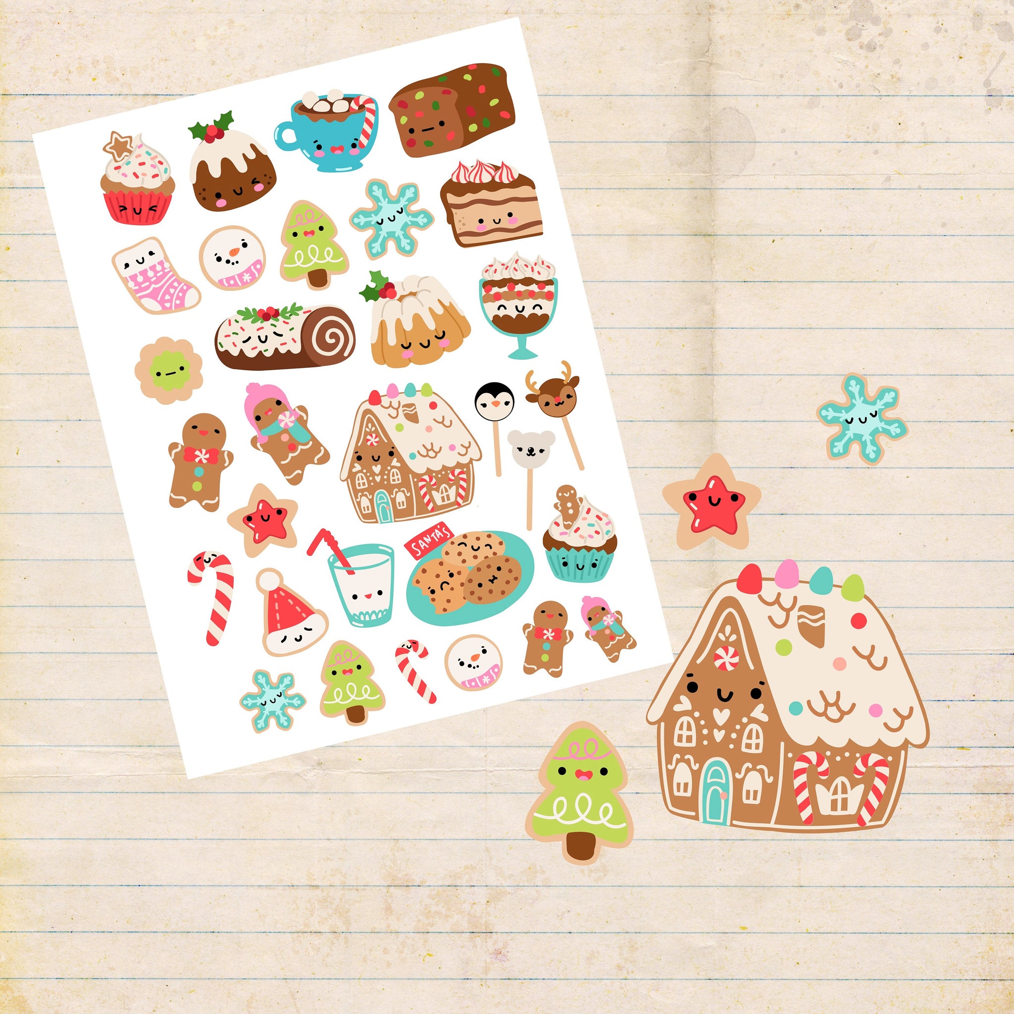 Stickerbogen A4 * Weihnachtsleckerein * Papiersticker * Aufkleber