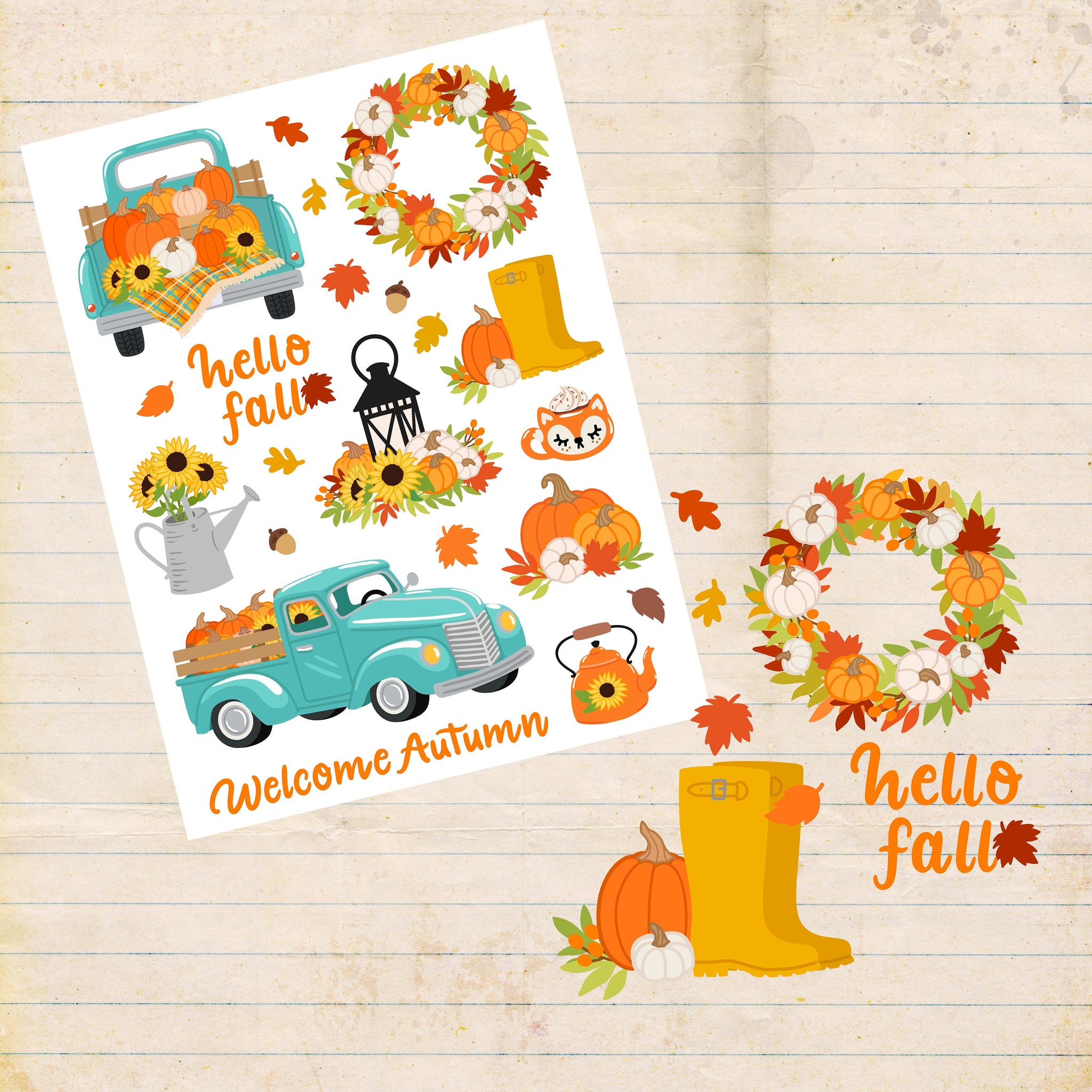 Stickerbogen A4 * Herbstset 3 * Papiersticker * Aufkleber