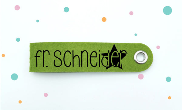 personalisierter Schlüsselanhänger * Filz * Wunschname * Stern
