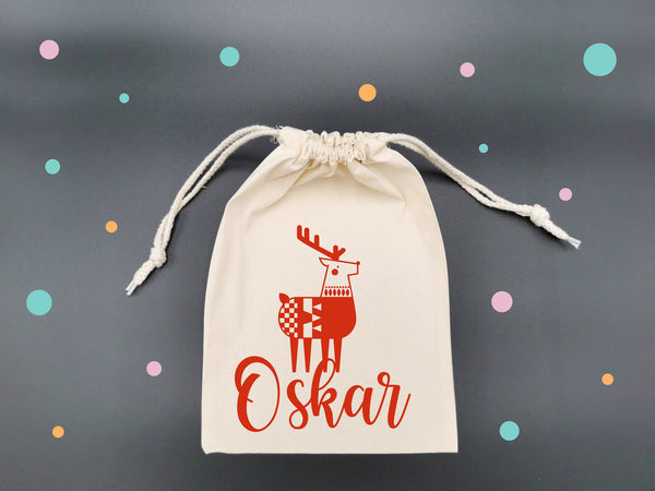 Nikolaussack * HIrsch * Geschenkesäckchen * mit Namen