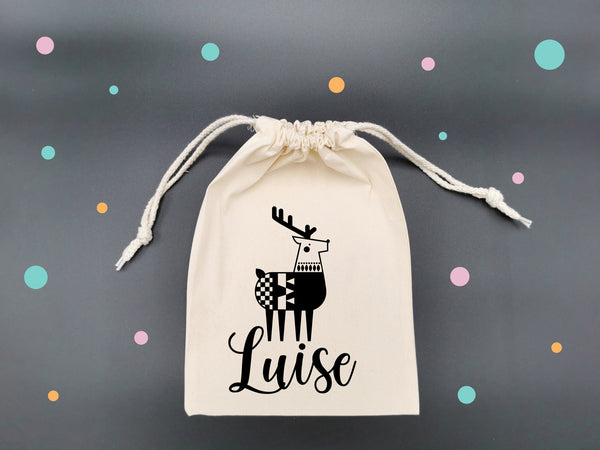 Nikolaussack * HIrsch * Geschenkesäckchen * mit Namen