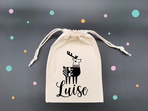 Nikolaussack * HIrsch * Geschenkesäckchen * mit Namen