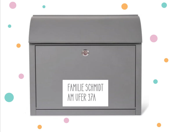 Aufkleber für Briefkasten * Namensaufkleber * 3 Größen