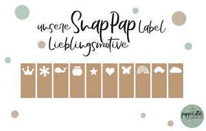 SnapPap Label Lieblingsmotive * vegan * 7cm x 3cm * Lederoptik * verschiedene Motive