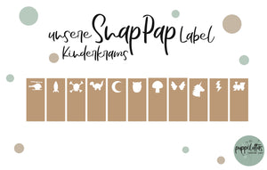 SnapPap Label Kinderkrams * vegan * Lederoptik * verschiedene Motive für deine handmade Projekt