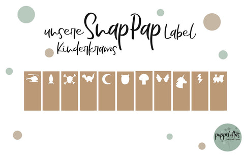 SnapPap Label Kinderkrams * vegan * Lederoptik * verschiedene Motive für deine handmade Projekt