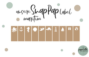 SnapPap Label maritime Motive * vegan * Lederoptik * verschiedene Motive * 7cm x 3cm
