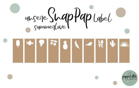 SnapPap Label summerlove * vegan * 7cm x 3cm * Lederoptik * verschiedene Motive