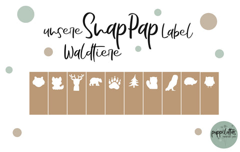 SnapPap Label Waldtiere * 7cm x 3cm * vegan * Lederoptik * handmade love